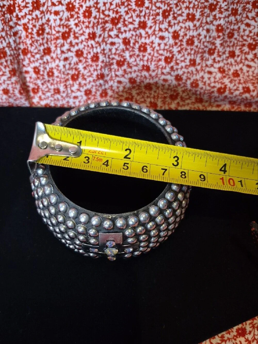Silver-Tone Studded Cross Bangle Bracelet - Women's Jewelry